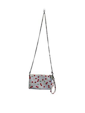 Cherry Print Wristlet & Crossbody Bag With Chain Strap - Versatile & Stylish Acc